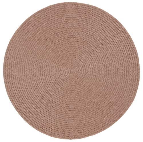 SAFAVIEH Braided Collection Area Rug - 4' Round, Brown, Handmade Country Farmhouse, Ideal for High Traffic Areas in Living Room, Bedroom (BRD402T) - color: Brown, size: 4' (Round)
