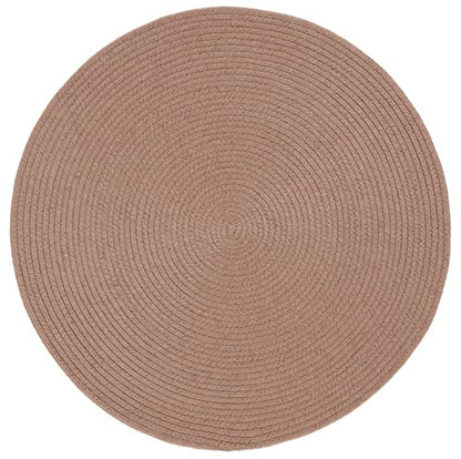 SAFAVIEH Braided Collection Area Rug - 4' Round, Brown, Handmade Country Farmhouse, Ideal for High Traffic Areas in Living Room, Bedroom (BRD402T) - color: Brown, size: 4' (Round)