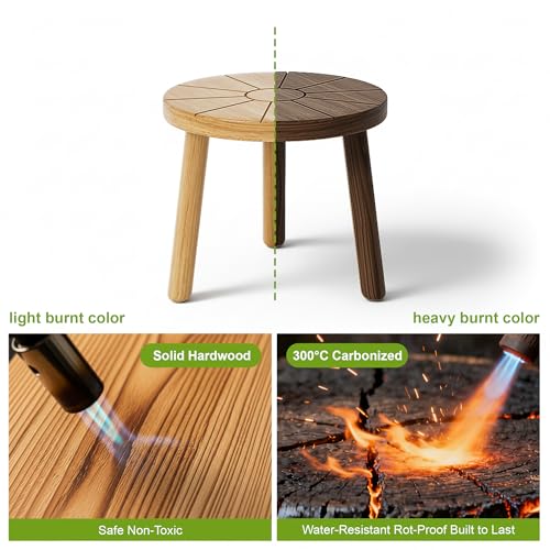 Wood Plant Stands 5-Pack Indoor, Plant Stool, Dark Brown | Premium carbonized pine with moisture-resistant, burr-free finish, Snap together in 60 seconds, no tools needed - color: Dark Brown, size: 5-Pack