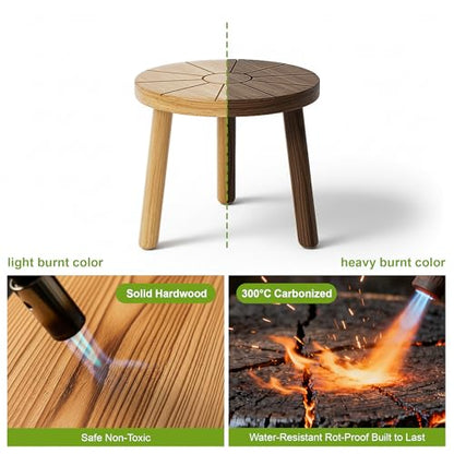 Wood Plant Stands 5-Pack Indoor, Plant Stool, Dark Brown | Premium carbonized pine with moisture-resistant, burr-free finish, Snap together in 60 seconds, no tools needed - color: Dark Brown, size: 5-Pack