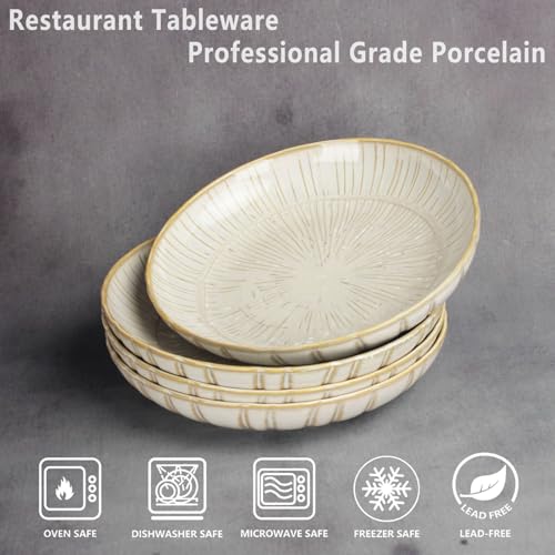 8.7-inch round dinner plates (4-pack), ceramic salad plates, dinner plate set, appetizer plates, suitable for salads, appetizers, desserts, and fruits. - color: White4