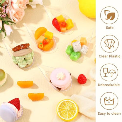 200 Pcs 4 Inch Appetizer Plates Disposable Plastic, Clear - color: Clear