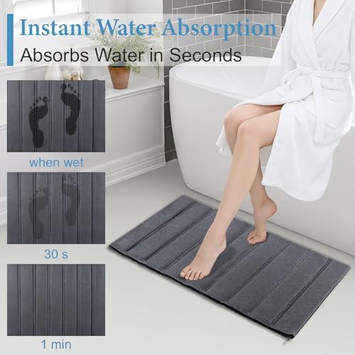 Heagoale Ultra Quick Drying Stone Bath Mat Diatomaceous Earth Shower Mat Non-Slip Foldable Dish Drying Mats for Bathroom Floor, Kitchen Counter, Pet, 23x15, Cool Gray - color: Grey