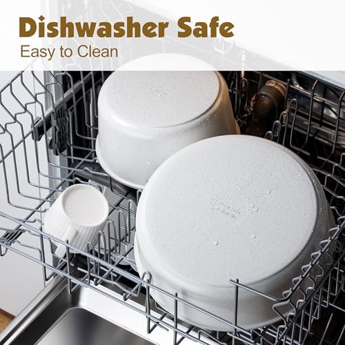 SENSARTE 17 Piece Nonstick Detachable Handle Pots and Pans Set White | Removable Handle Cookware Set, Induction Cookware Set with Removable Handle, Healthy Non Stick for RV, Dishwasher ＆ Oven Safe - color: White, size: 17 Piece