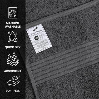 Utopia Towels 6 Pack Bath Towels, 27x54 in, 100% Cotton, Grey | Premium Lightweight Ring Spun Cotton Towels - Highly Absorbent, Quick-Drying, Ideal for Hotel, Spa & Home Bathroom - color: Grey