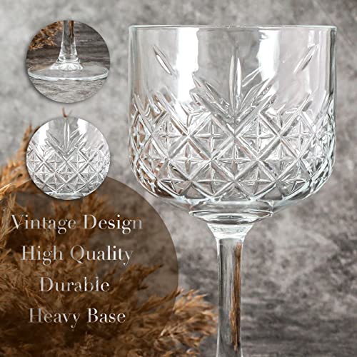 Extra Large Vintage Coupe Glass Set of 2, Crystal Design Cocktail Glasses, Long Stem Martini Margarita Champagne Wine Goblet, Elegant Barware for Home & Parties (16.9oz/500ml) (Queen Set of 2)