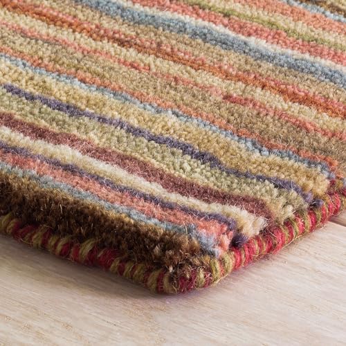 Dash & Albert Brindle Spice Striped Hand Loom Knotted Wool Rug, 2'x3' - color: Spice, size: 2' x 3' (Rectangular)