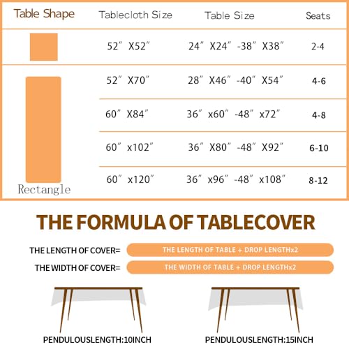 MATIRUG Heavy Duty Vinyl Tablecloth with Flannel Backed, Waterproof Oil-Proof - size: 70" x 52" (Rectangular)