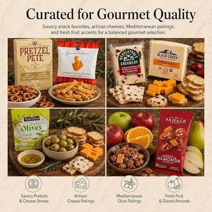 Capalbo's Fruit and Cheese Gift Basket Deluxe | Cheese and Fruit Gift Baskets w/Cheddar & Cranberry Cheeses, Fresh Fruits, Crackers & More | Gift-Ready Packaging w/Personalized Message