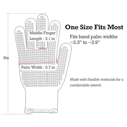Hair Styling Heat Resistant Gloves for Women, 1 Pair | 482°F Max double-sided silicone dots mitts with elastic cuff for curling, flat irons, hair wavers, baking ovens & DIY.