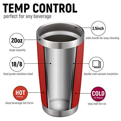 COMOOO 20oz Double Wall Vacuum Insulated Travel Mug, Stainless Steel Tumbler with Lid and Straw Durable Powder Coated Insulated Coffee Cup for Cold & Hot Drinks (Red, 4 PACK) - color: Red