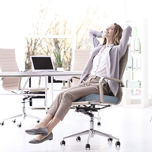 Large 19"x17"x3.25" Medium-Firm Memory Foam Seat Cushion with Cooling Effect, Washable Cover and Non-Slip Base for Office Chairs, Wheelchairs, Recliners, Cars - Back Pain Relief - Gray - color: Gray