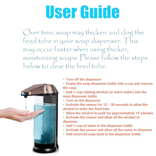 Secura 17oz Automatic Liquid Soap Dispenser, Touchless Battery Operated Hand Soap Dispenser with Adjustable Soap Dispensing Volume Control Dial, Personal Care Dispenser (Antique Copper) - color: Antique Copper, size: 500ml
