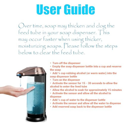 Secura 17oz Automatic Liquid Soap Dispenser, Touchless Battery Operated Hand Soap Dispenser with Adjustable Soap Dispensing Volume Control Dial, Personal Care Dispenser (Antique Copper) - color: Antique Copper, size: 500ml