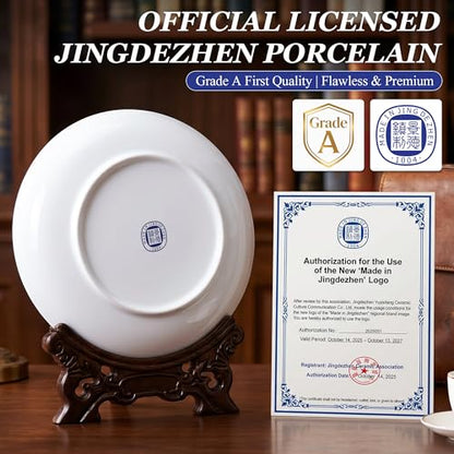 Pasta Bowls Set of 6, 8.8" 37oz Salad Serving Bowls | White Ceramic Soup Bowls Wide and Shallow Plate Bowls Set,Microwave and Dishwasher Safe,Gift Packaging