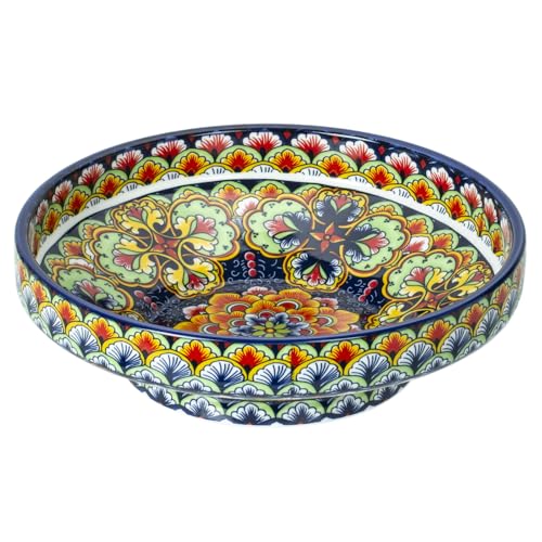 10" Bohemian Style Decorative Bowl, Large Fruit Bowl for Kitchen Counter,Stylish Key Bowl for Entry Table, Bread Candy Snacks Organizer