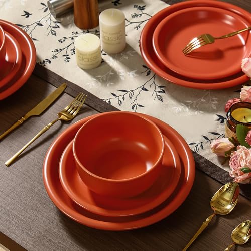 GZG 6-Inch Ceramic Cereal Bowls Set of 4, Terracotta Blush | Rustic Matte Glazed Stoneware, For Cereal, Soup, Salad & Snacks, 30 oz Capacity, Microwave & Dishwasher Safe - color: Terracotta Blush, size: 4 pcs Bowl Set