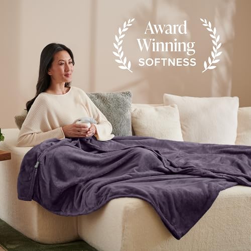 Bare Home Fleece Blanket Luxury Microplush (Full/Queen, Eggplant) | Ultra-Soft Lightweight Blanket for Bed, Sofa, and Couch, Cozy & Warm Blanket - color: 15 - Eggplant, size: Full/Queen