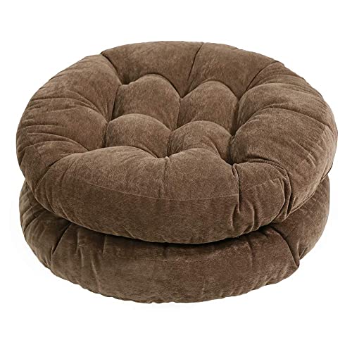 Tiita 22 Inch Floor Cushion - Round Outdoor Chair Cushion Pad | Large Meditation Cushion & Floor Pillow for Adult Sitting, Living Room, Balcony & Patio, Coffee - color: (Round)|coffee