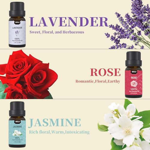 Essential Oils Set- Essential Oils for Diffuser for Home,Diffuser Oils Scents for Aromatherapy,Laundry,Candle&Soap Making,Humidifiers 6 X 10 ML - color: Black-03
