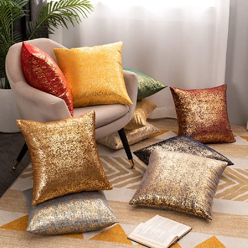 Deeprove Throw Pillow Cover Both Sides Sparkle Gold Foil Print, Soft Velvet Hidden Zipper Closure Accent Pillow Cushion Case for Bedroom, Living Room, Sofa, Square 20 x 20 Inches 1 Pack, Silver Grey - color: Silver Grey, size: 20" x 20" (Pack of 1)