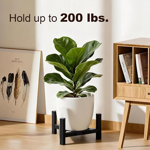 2-Pack Adjustable Plant Stand Indoor Outdoor, Black | Heavy Duty Metal Frame, Fits 8-14" Pots, Non-Slip Base, Stable On Any Floor, Pots Not Included - size: 2 Pack - Triangle