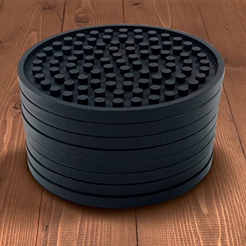 Better Kitchen Products 8 Piece Silicone Coaster Set, Black (Pack of 2) - size: 3.63" diameter (Pack of 2)