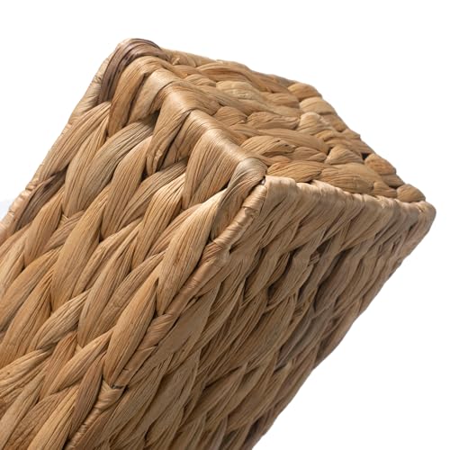 Wicker Bathroom Basket with 3 Compartments, Water Hyacinth Toilet Tank Basket, Woven Storage Box for Bathroom Organizer (14.6 x 4.7 x 3.1 inch) - size: 14.6" x 4.7" x 3.1"