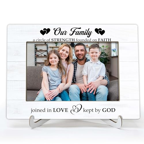 YSTEP Family Photo Frames - Wooden 4x6 Picture Frame for Desk Display - Our Family: A Circle of Strength - style: Style 1