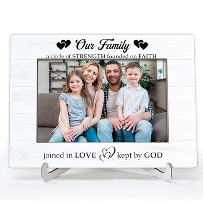 YSTEP Family Photo Frames - Wooden 4x6 Picture Frame for Desk Display - Our Family: A Circle of Strength - style: Style 1