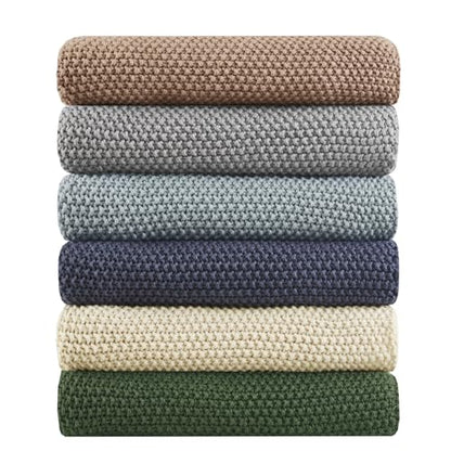INK+IVY Bree Knit All Season Throw Blanket for Sofa, 50 x 60, Brown | Ultra Soft, Acrylic, Lightweight, OEKO-TEX Certified - color: Brown, size: Throw (50 in x 60 in)
