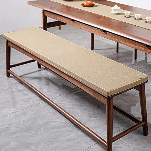 Customize Bench Cushion, Furniture Cushion, High Density Memory Foam, Linen Washable, Non-Slip Bench Pad for Shoe Bench Rack, Window, Piano, Dining (Custom Size, Linen Color) - color: Linen Color