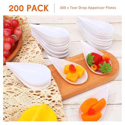 200 Pcs 4 Inch Appetizer Plates Disposable Plastic, White - color: White