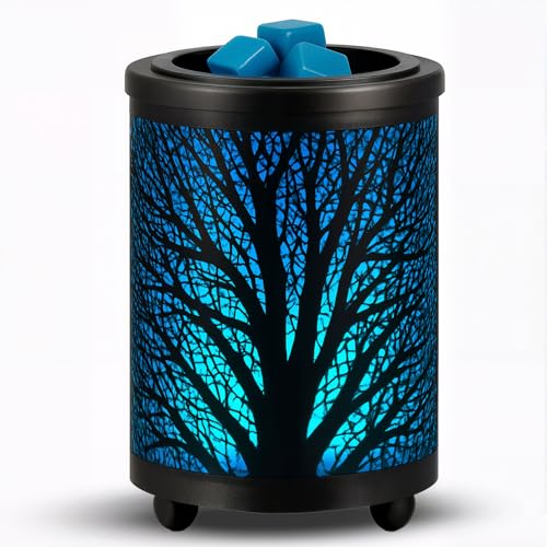 Leyoue Electric Wax Melt Warmer PTC Heating Plate with 7 Colors LED Changing Light Wax Warmer Fragrance Warmer for Home Office Gifts & Decor(Black Forest) | Fragrance Warmer Lamp, Electric Wax Heater for Scented Wax Cubes, Home Decor & Gift Choice - color