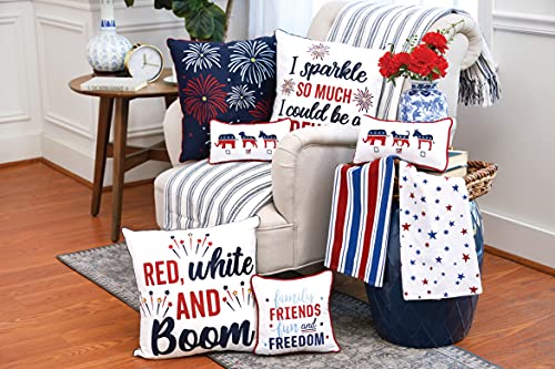C&F Home Ticking Stripe Navy Blue & White Cotton Throw Blanket 50" x 60" | Farmhouse Decor, Patriotic Decor, Gift Idea