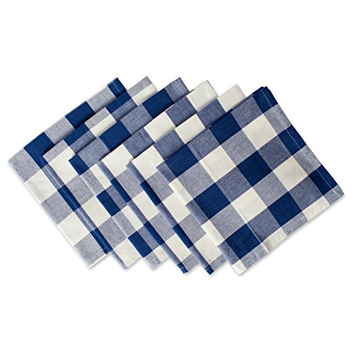 DII Buffalo Check Collection, Classic Farmhouse Cloth Napkin Set, 20x20, Navy & Cream, 6 Piece - color: Navy & Cream, size: 20" x 20" (Set of 6)
