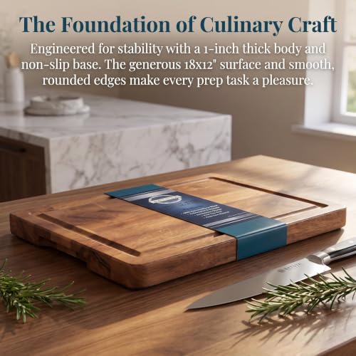 Walnut Wood Cutting Board with Juice Groove - Reversible Butcher Block, 14x10 Inch Large Charcuterie Board for Meat, Cheese, Bread - Non-Slip Kitchen Gift - size: 14"L x 10"W x 1"T