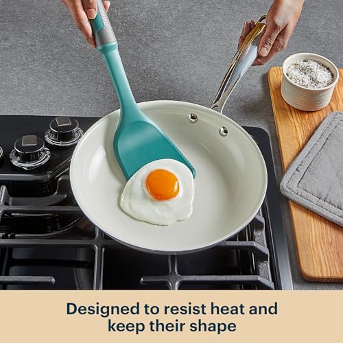 Pyrex 22-Piece Kitchen Cooking Utensils Set, Nonstick Cooking Gadgets | Spatulas, pizza wheel, grater, measuring, made without lead, cadmium, & BPA