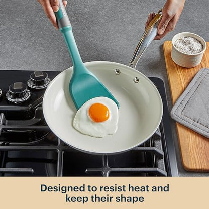 Pyrex 22-Piece Kitchen Cooking Utensils Set, Nonstick Cooking Gadgets | Spatulas, pizza wheel, grater, measuring, made without lead, cadmium, & BPA