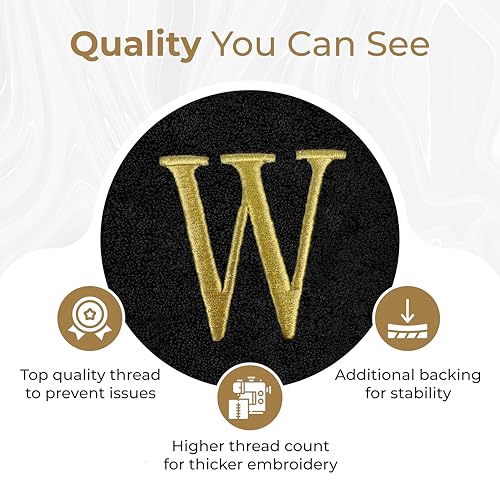 Personalized Bath Towels | Set of 2 | Choose from 12 Fonts | Genuine Turkish Cotton | Oeko-Tex Certified | Personalized Towels | Bathroom Towels - color: Black - Bath Towels