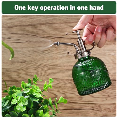 TOYANDONA Plant Mister Spray Bottle 6.29In Stylish Glass Water Sprayer for Indoor Plants Home Gardening One-Hand Operation