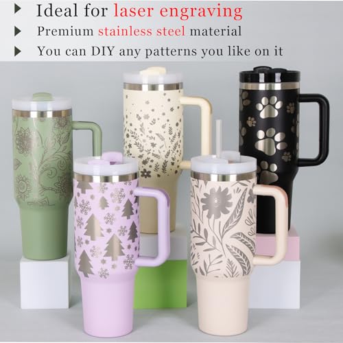 4 Pack 40 Oz Tumbler with Handle Bulk, Double Wall Vacuum Insulated Stainless Steel Tumbler with Lid and Straw, 40 oz cup with Silicone Spill Proof Stopper Set (Black) - color: Black