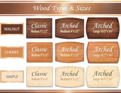 Wooden Cutting Board – Crafted in USA – Serves as Cheese Board, Cutting Board, Chopping Board, Charcuterie Board – Personalized Wood Gift for Wedding, Housewarming, Anniversary, Christmas