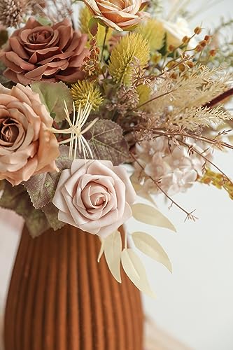 Serra Flora Artificial Greenery Stems Combo Box Set,34pcs with 7 Kinds of Faux Greenery Picks for DIY Bridal Bouquets Wedding Floral Arrangement Party Table Centerpieces - color: Brown & Beige