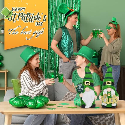 Uniboho St Patricks Day Decorations St Patricks Day Decor Gnomes Green Irish Leprechaun Figurine for St Patricks Day Decorations Indoor St. Patrick's Day Gifts