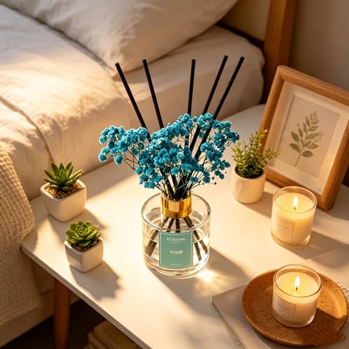 Reed Diffuser Set, Tulip 3.38 fl oz Oil Diffuser Home Fragrance Bathroom Decor - color: Transparency