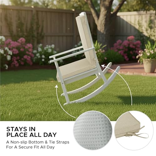 Outdoor Chair Cushions 20x20, Water-Resistant & Fade-Resistant, Patio Furniture Lawn Dining Chair Seat Replacement with High Back, Ties Zipper, Removable Cover, Set of 6, Natural - color: Natural, size: 20" x 20" 6 Pack