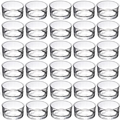 GOLDEAL 30 PCS Small Clear Glass Tealight Candle Holders,Tealight Holders Bulk Use for Weddings Parties Dinner,for 1.5" Tealight. as Well as Candle Mould… - color: Clear