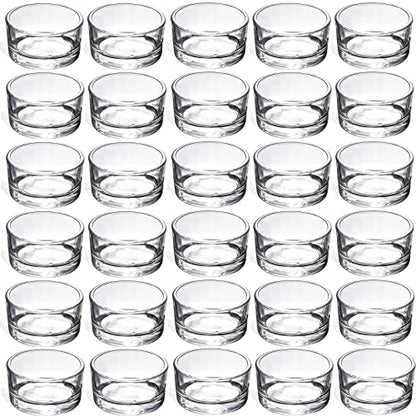 GOLDEAL 30 PCS Small Clear Glass Tealight Candle Holders,Tealight Holders Bulk Use for Weddings Parties Dinner,for 1.5" Tealight. as Well as Candle Mould… - color: Clear