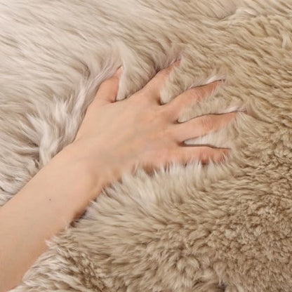 LLB Sheepskin Chair Covers - Office, Dining Room & Desk Chair Seat Cushion - Cream Brown, 18x18 Inch (Pack of 1) - color: Cream Brown, size: 18x18 Inch (Pack of 1)